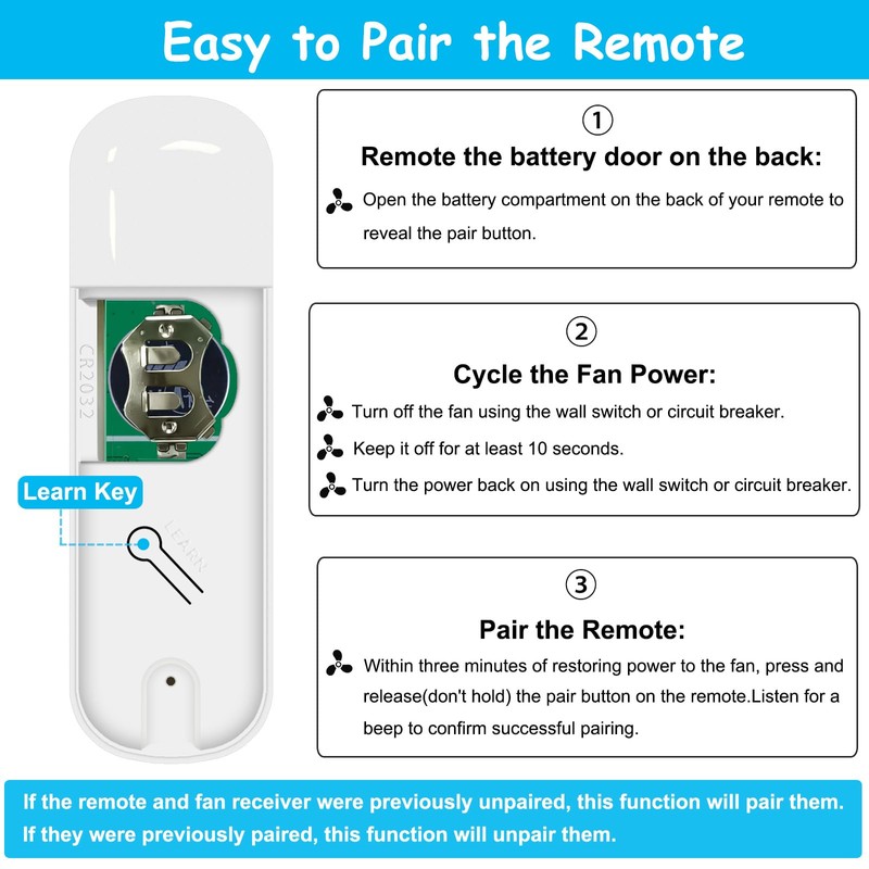 Ceiling Fan Remote Control Replacement for Hunter 99770 99392 99813,