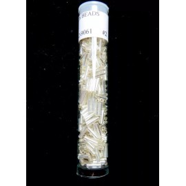 Czech SILVER LINED CRYSTAL ~ #2 BUGLE ~ 3 Inch Tube ~ GLASS BEADS LOT