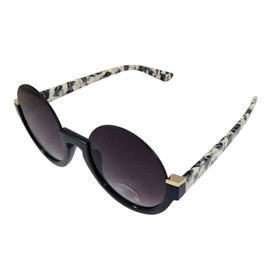 Komonee Round Sunglasses Black Half Frame Black Gradient Lens Tint Glasses Designer Mens Womens UV400 Protection Classic Shades