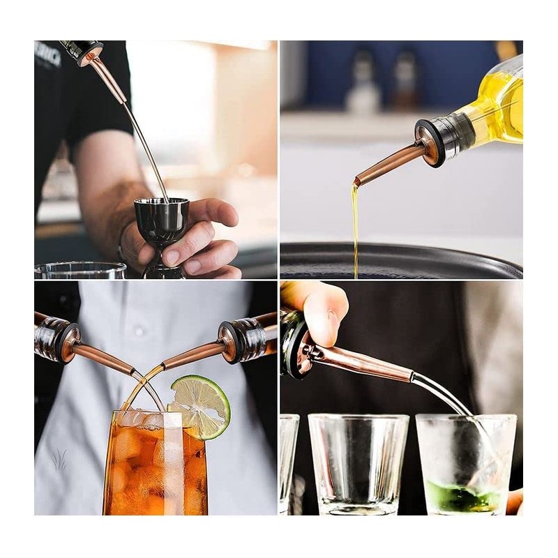 Copper Pourer x 12 Bar Cocktail Spirits Medium Flow Adjustable