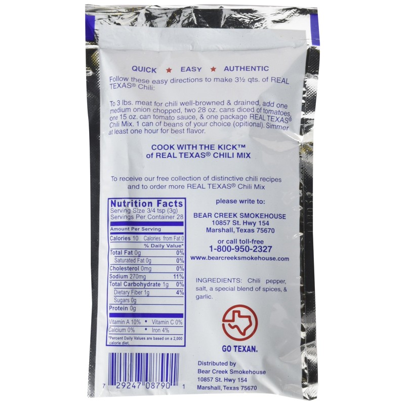 Real Texas Chili Seasoning Spice Mix - 3 Ounce (4
