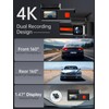 Dash Cam Front and Rear, Veement S80 4k+1080P Dual Dash