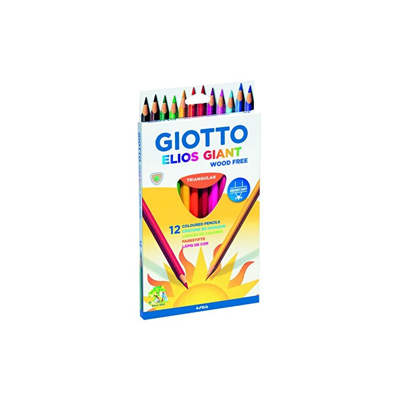 GIOTTO Elios Wood Free Triangular Colouring Pencils – Box of