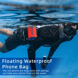 ROCONTRIP Crossbody Waterproof Bag IPX8 Dry Bag With Airtight Zipper Dry Sacks lightweight Portable Swimming Bag For Swimming Kayaking Camping Boating Rafting Fishing Travelling Snorkeling