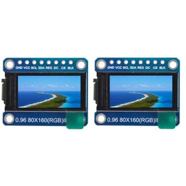 TECNOIOT 2pcs 0.96 inch 7P SPI HD TFT ST7735 Drive IC 80 x 160 65K Full Colour IPS LCD