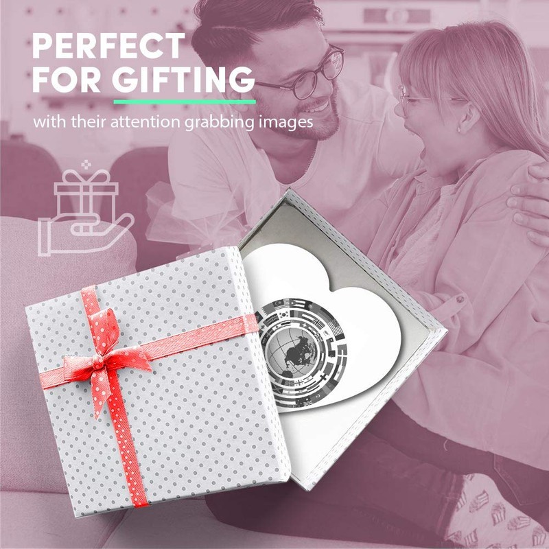 1 x Heart MDF Magnets - Earth Globe Flags Map