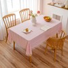 mstexa Pink Linen Table Cloth for Rectangle Table Burlap Tablecloth