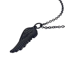 Collar Dije Ala De Angel Proteccion Acero Inoxidable Colores (Negro)