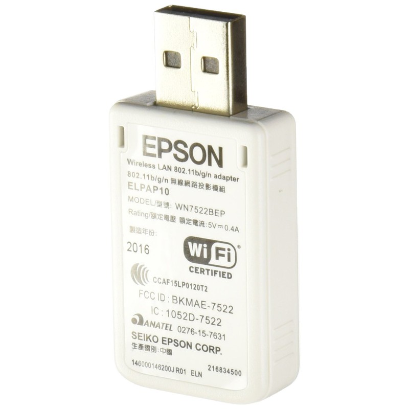 Epson ELPAP10 IEEE 802.11b/g/n Wi-Fi Adapter for Projector