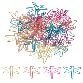 PATIKIL 40pcs Paper Clip, Dragonfly Shape Paper Clip Small Cute Rust-Proof Metal Strong Durable Bulk for Office Home, 38mm, 4 Color
