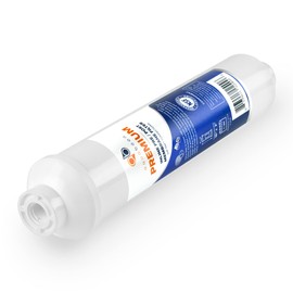 Aquaboon T33 Inline Carbon Filter - 1/4 Inline Water Filter for Refrigerator - Inline Ice Maker Water Filter Cartridge, 1/4 Filter Line Fittings - RO Polishing Filter Compatible with ICF-10, 2-Pack