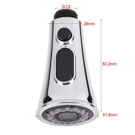 2 modos de cocina Cabezal de rociador de grifo ABS Pull Out Bathroom Shower Tap pieza de repuesto para G1 / 2"Rosca macho para baño de cocina