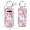 ENLACHIC 2Pcs Unicorn Print Chapstick Holder Keychain Clip-on Lip Balm
