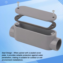 CKVIHAV 4Pack 3/4 Inch Rigid PVC Conduit Body Type C, Slip x Slip PVC Conduit Bodies C Type with Cover and Gasket, Gray