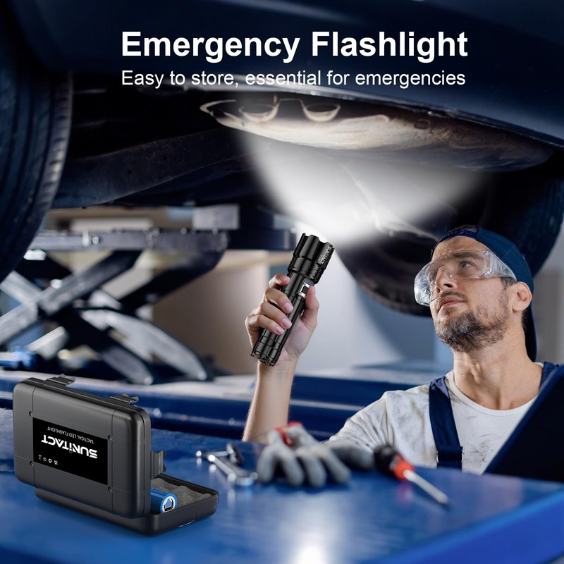 Sunitact Flashlights High Lumens Rechargeable - 20000LM 30W Super Bright