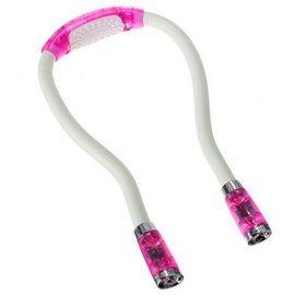 Atc LED Handsfree Flexional Neck Book Reading Needle Work Light Pink 4 Modes