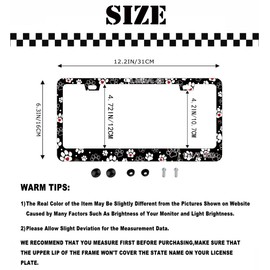 Paws Print License Plate Frame - Dog Cat Paw License Plate Cover Cute Animal Footprint License Plate Holder with Screws Decorative Car Tag Frame for Pet Lovers