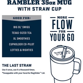 YETI Rambler Straw Cup, 35 oz (1035 ml), Big Wave Blue