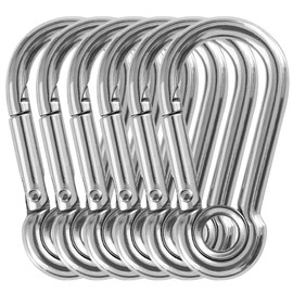 Wlikn Carabiner, Stainless Steel, Load Capacity 544.7 lbs (240 kg), Strong Spring Hook, Multi-functional, Camping, Snap Hook, Non-Locking, Ceiling, Hook, Trekking, Keychain, Hiking, Fishing, Outdoor,