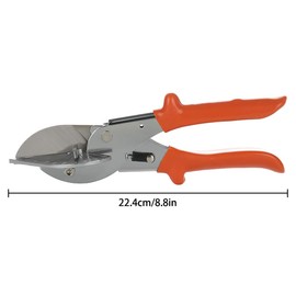 Multi Angle Miter Shear Cutter, Adjustable Angle Scissors Trim Shears Hand Tools for Cutting Soft Wood, Plastic, PVC and Other (Orange)