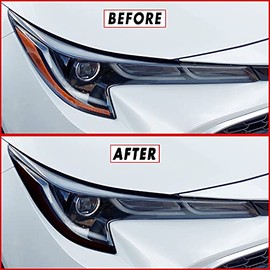 SlickMod PreCut Vinyl Smoke Tint for 2020-2021 Toyota Corolla Headlight (2. Amber Sidemarker Delete, 20percent Dark Smoke)