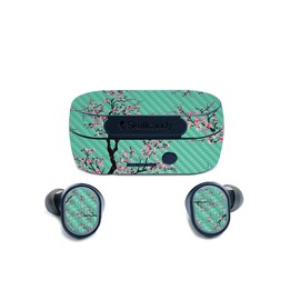 MightySkins Carbon Fiber Skin for Skullcandy Sesh True Wireless Earbuds - Cherry Blossom Tree | Protective, Durable Textured Carbon Fiber Finish | Easy to Apply | Made in The USA
