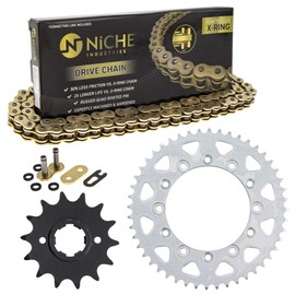 NICHE Drive Sprocket Chain Combo for Honda XR600R Front 14 Rear 48 Tooth 520V-X X-Ring 110 Links