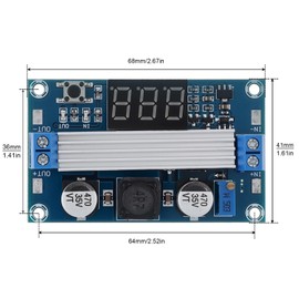 DiGiYes LTC1871 DC-DC Booster Converter 3-35V to 3.5-35V with LED Voltmeter, DC Step Up Power Supply Module