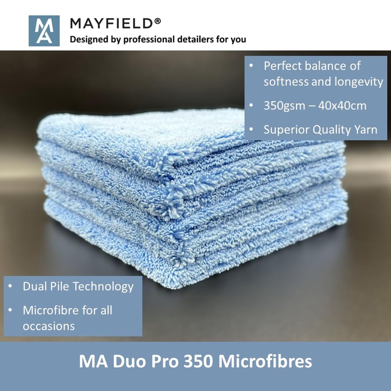 Microfibre Polishing Cloths x 5-350gsm, 40cm x 40cm, Car Cleaning,