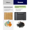Kitsure Large Cutlery Organizer - Adjustable Silverware Utensil Drawer Organizer