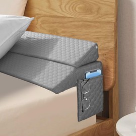 BluSkies Grey Bed Wedge Pillow for Bed Headboard, Leg, Knee, and Back Support | Post Surgery Recovery | Made of Polyester & Polyurethane