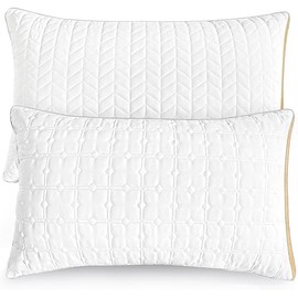 Cooling Queen Size Pillows Set of 2, Hotel Quality Gusseted Bed Pillows for Side, Back, Stomach Sleepers, Ultra Soft Down Alternative Fill, Breathable Supportive Queen Pillow, Machine Washable