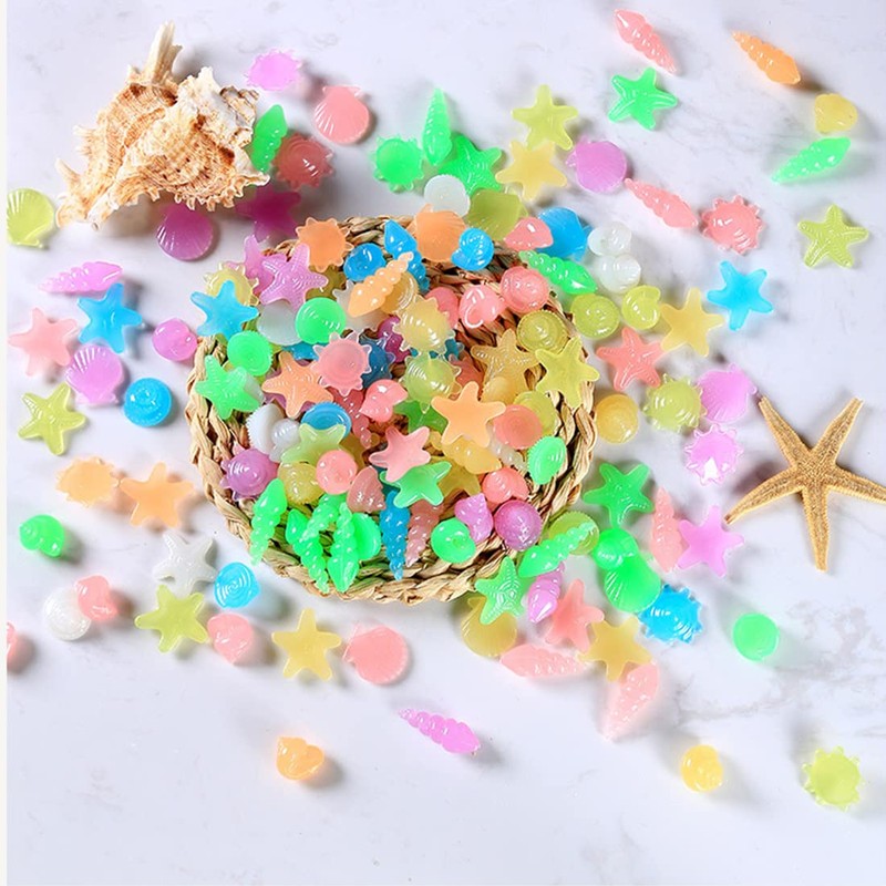 Yiwong Artificial Luminous Stone Aquarium, 100 Pieces Multicoloured Luminous Stone