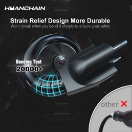 HUANCHAIN 8 FT 16 Gauge Black Indoor Outdoor Extension Cord Waterproof, Flexible Cold Weather 3 Prong Electric Cord Outside, 13A 1625W 125V 16AWG SJTW, ETL Listed