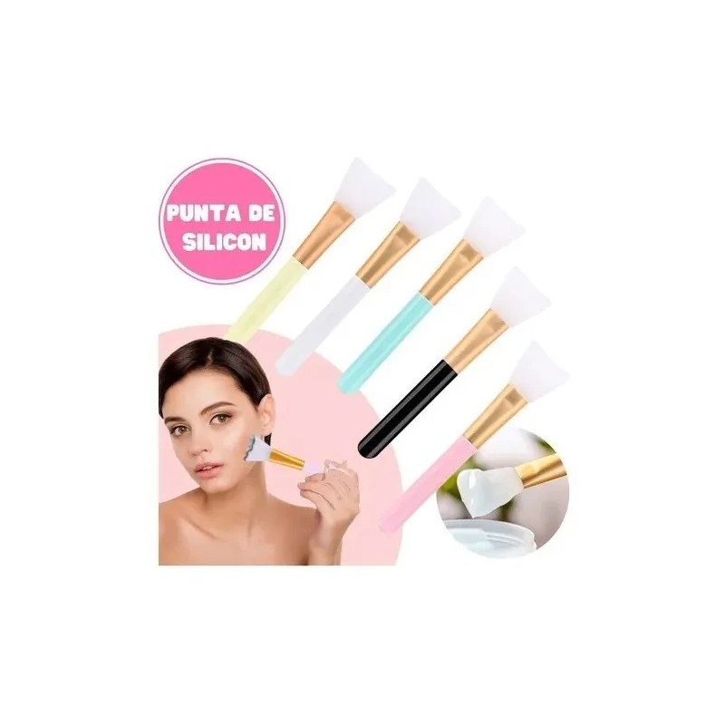 Pinceles De Silicona Suave Para Aplicar Mascarillas 3 Pzs Color