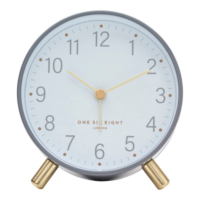 One Six Eight London Maisie Silent Alarm Clock, Grey