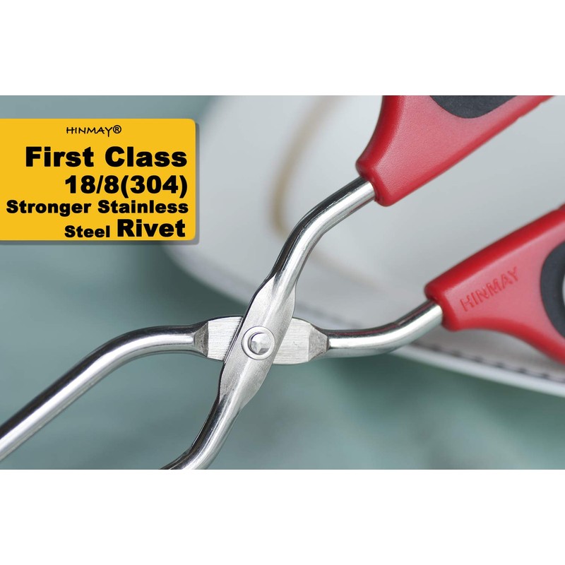 HINMAY Stainless Steel Scissor Tongs 10-Inch and 12-Inch Set, Set