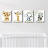 Framed Wild Animals Nursery Picture Wall Decor Canvas,8X10 Inches