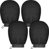 Guantes Exfoliantes Tatuo 4 Piezas Color Negro para Baño y