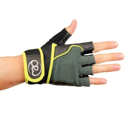 Fitness Mad Unisex's Core & Weight Training M Fitness Gloves, Green/Black, Medium