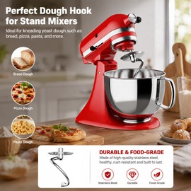 HOZODO Spiral Dough Hook for KitchenAid 4.5/5 Quart Tilt-Head Mixers