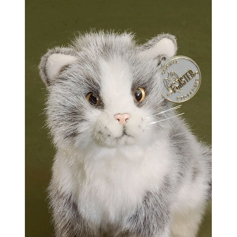 Förster Stofftiere 3278 Katze grau/weiß sitzend 20 cm hoch
