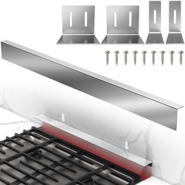 30" Stove Gap Filler, Kitchen Stove Gap Covers, Slide-in Range Rear Filler Kit for Most Brand Kitchen Stoves, Easy Install, Easy to Wipe (Silver)