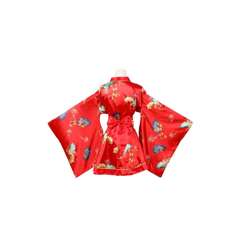 ASWTZ Women's Japanese Kimono Costume Traditional Geisha Short Robe Anime