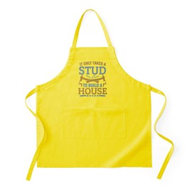 CafePress It Takes A Stud to Build A House Carpenter Kitchen Apron with Pockets, Grilling Apron, Baking Apron