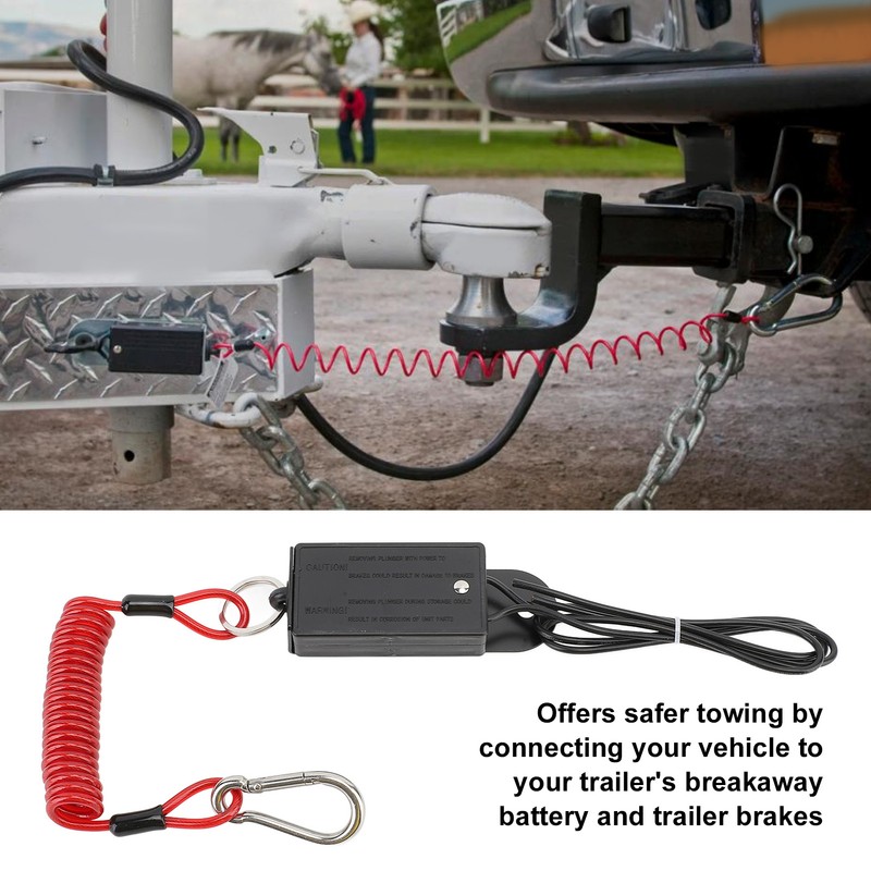 Trailer Breakaway Switch with 4ft Coiled Cable Safer Towing High