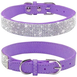 Jxinrong Rhinestone Bling Leather Dog Cat Collar & Leash Set Crystal Diamonds Studded Cute Bowknot Puppy Small Dogs Collar Puppy Leash