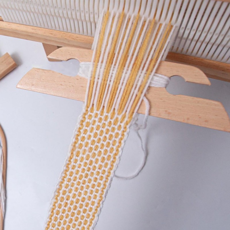 Hoite Small Wooden Beveled Inkle Weaving Shuttle, Handcrafted Knitting Loom