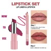 Purple Pink Lipstick Lip Liner Set, Violet Matte Lipliner Long