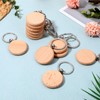 50 Pieces Wood Keychain Blanks, Unfinished Wooden Keychain Blanks for
